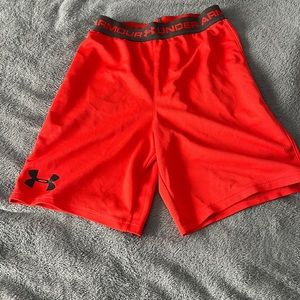 Bright orange under armor shorts